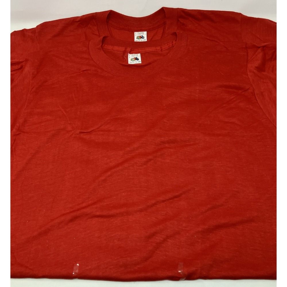 Fruit of the Loom Red Tshirts (2) X-Large 46-48 Deadstock Made in USA